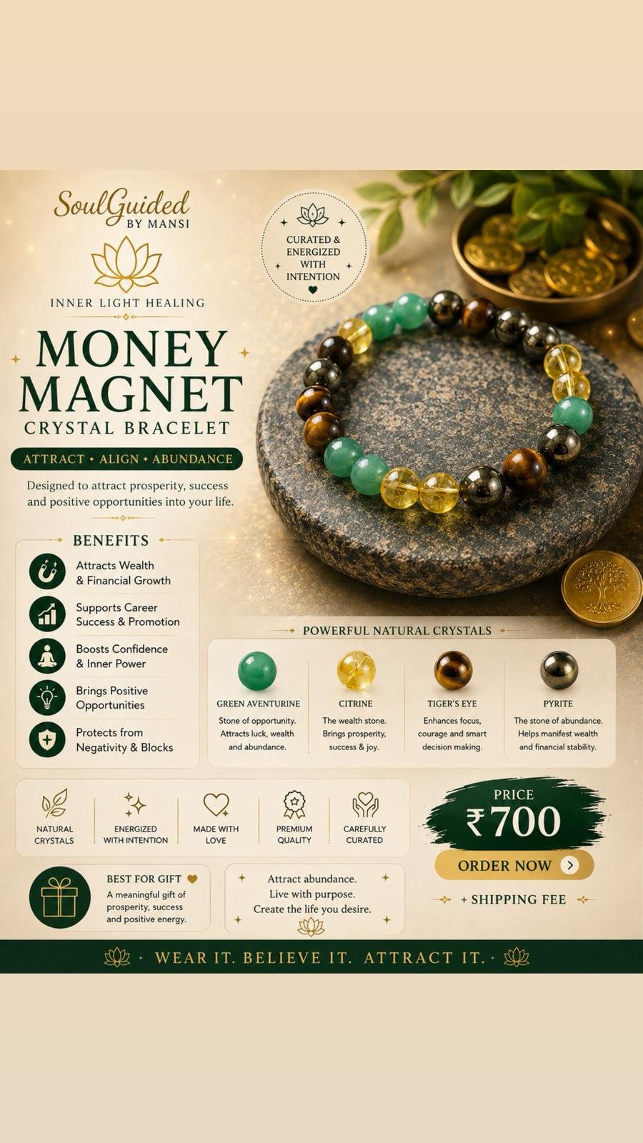 MONEY MAGNET CRYSTAL BRACELET