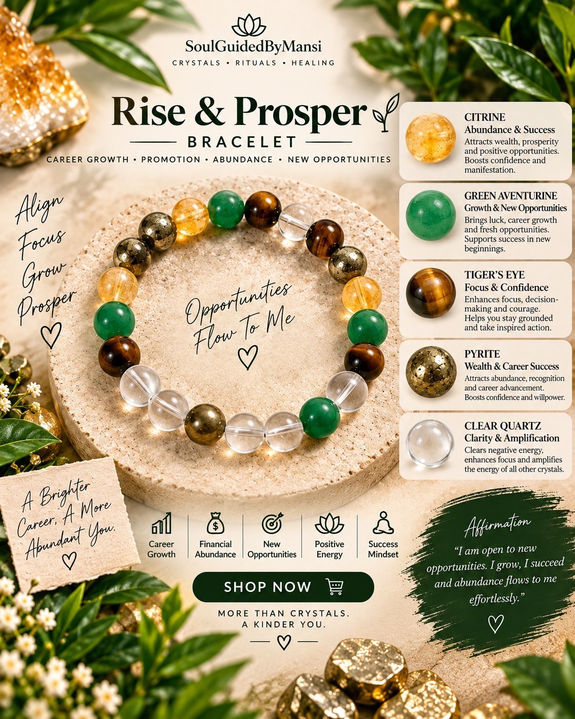 Rise & Prosper — Career Growth & Abundance Bracelet